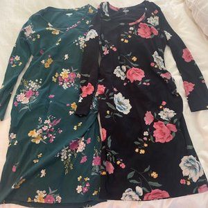 OLD NAVY - TWO Maternity Long-Sleeve Jersey-Knit Bodycon Dresses